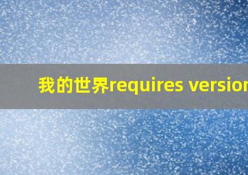 我的世界requires version